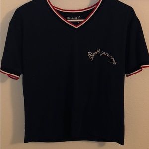 dark blue short sleeve tee